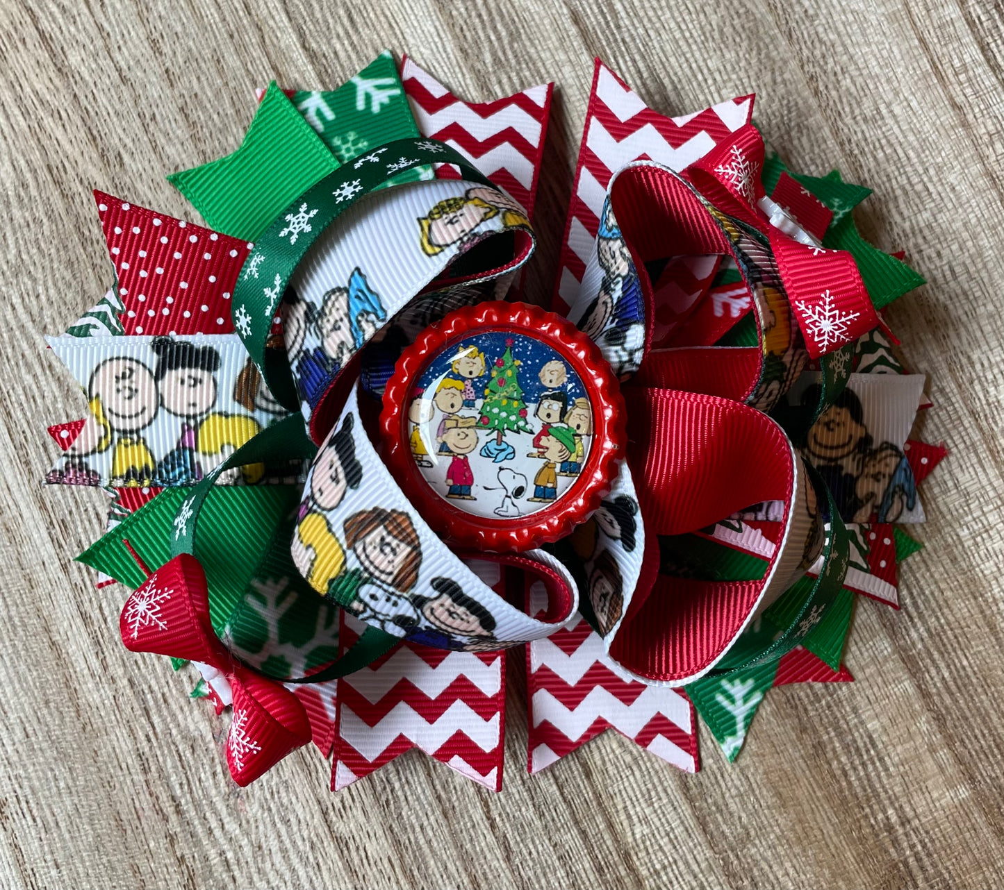 Peanuts Christmas Inspired Boutique Hair Bow
